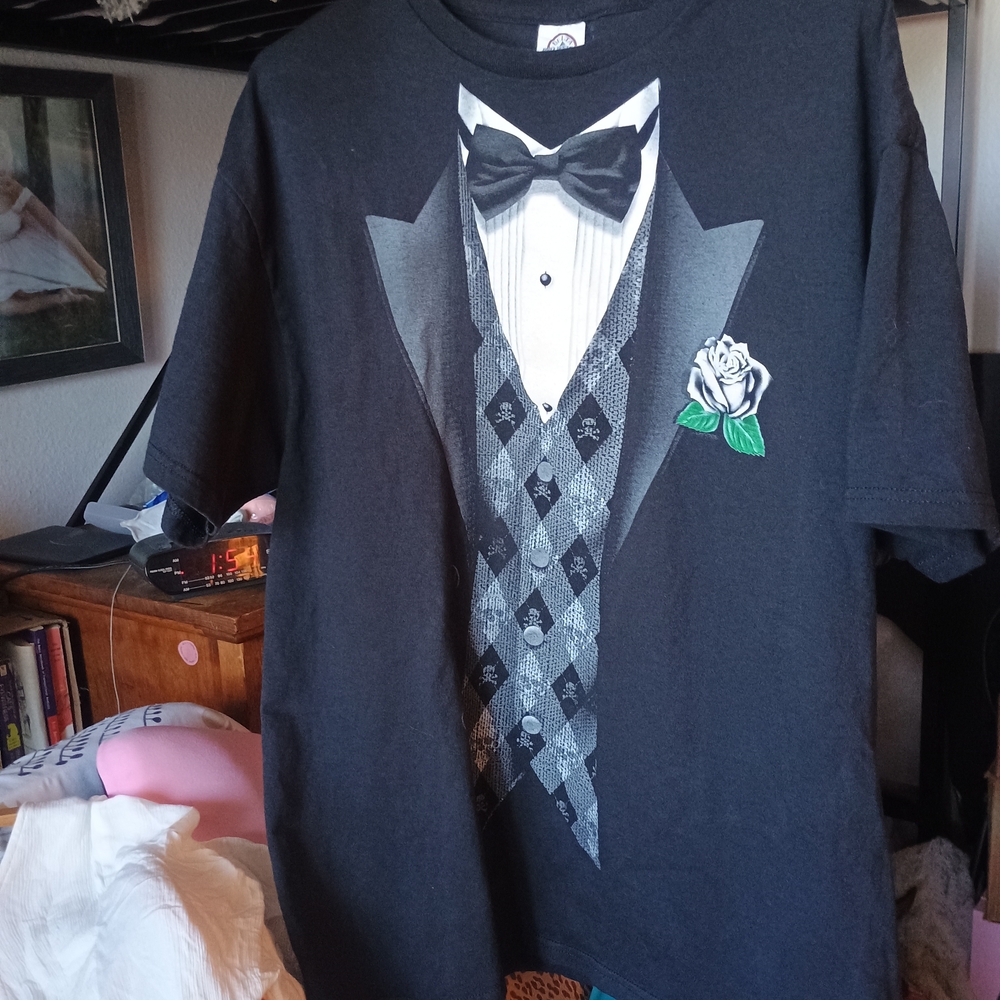 Sharp Black Tuxedo Graphic T-Shirt